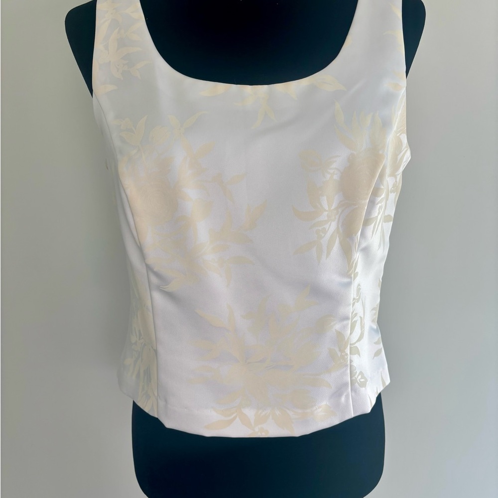 Positive Attitude Cream Floral Tank Top
